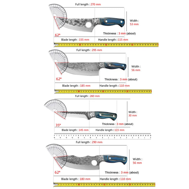 InLeung Handmade Chef Cleaver Knife – Stainless Steel & Wood Chef Cleaver Knife Qst