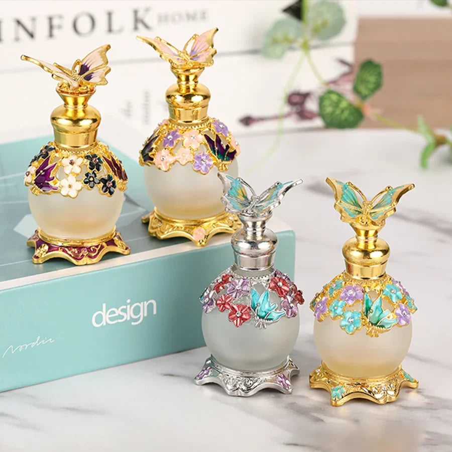 Spherical Glass Perfume Bottle 15ml Refillable – 5 Colors Perfume Travel Bottle Qme