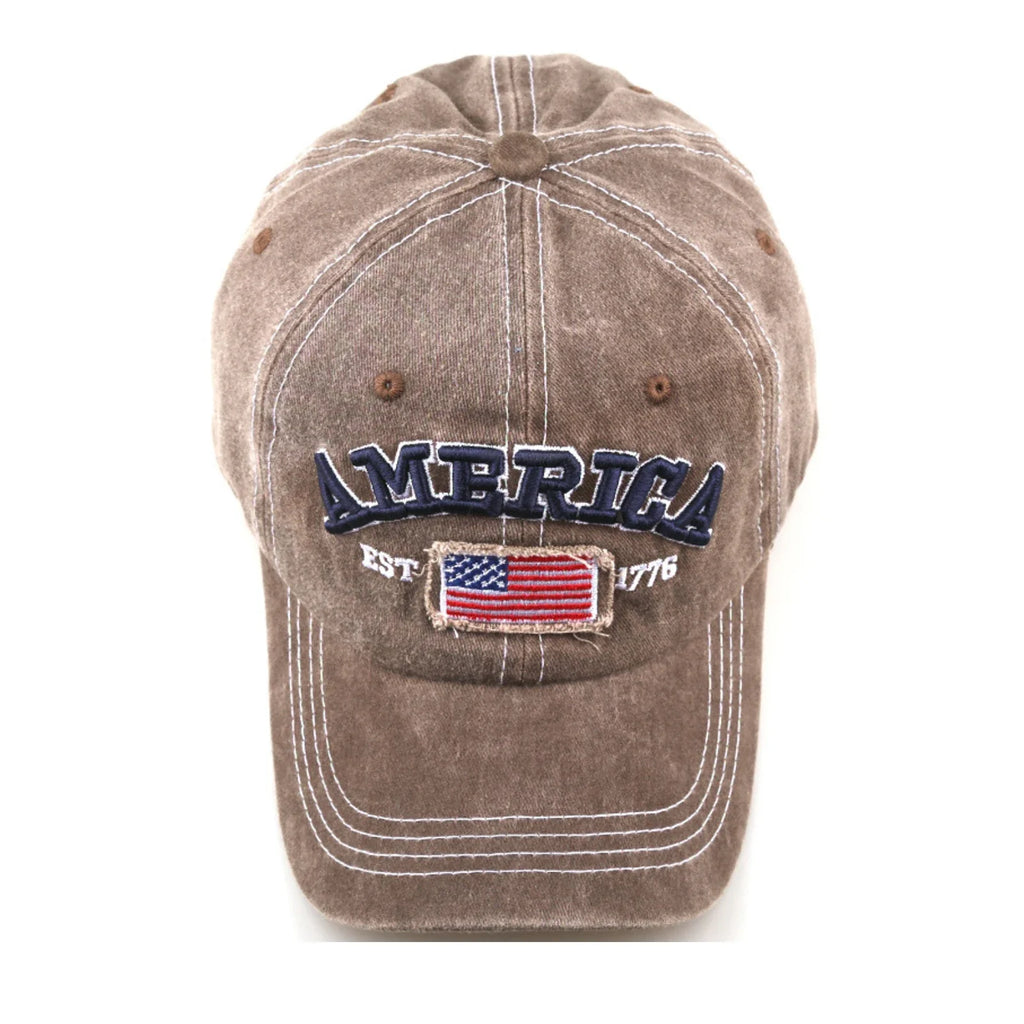 Embroidered American Flag Baseball Cap – Unisex Patriotic Hat Patriotic Baseball Cap Qme