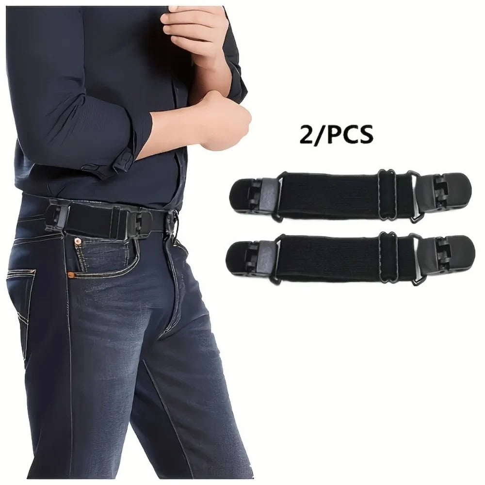 Elastic Hidden Belt Adjustable Waist Strap for Pants – 2 Pack Elastic Waist Belt Qme 2PCS