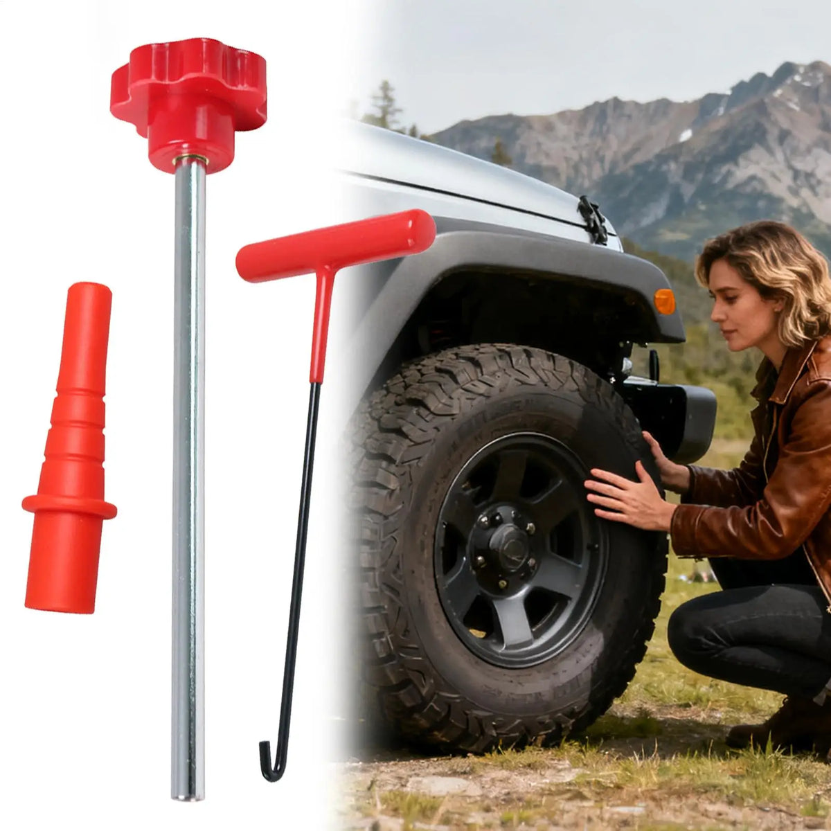 3-Piece Alloy Tire Valve Stem Removal Tool Set | Non-Slip Tire Valve Tool Set Qme