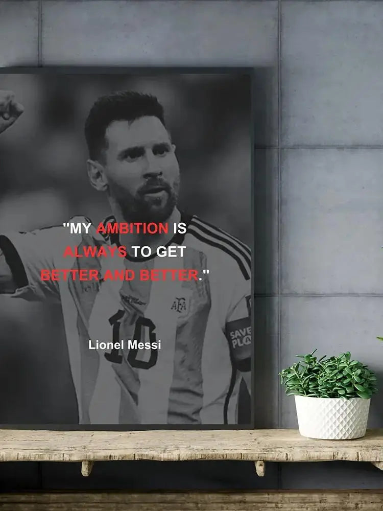 Messi Abstract Watercolor Canvas Print – Modern Wall Art Canvas Wall Art Qst
