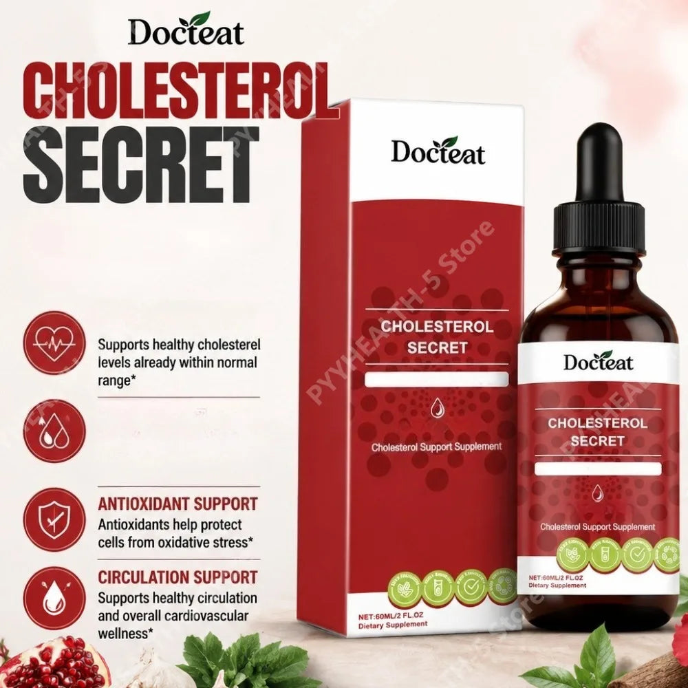 Docteat Cholesterol Support Drops – Artichoke, Hawthorn & Astragalus Herbal Supplement Drops Qst