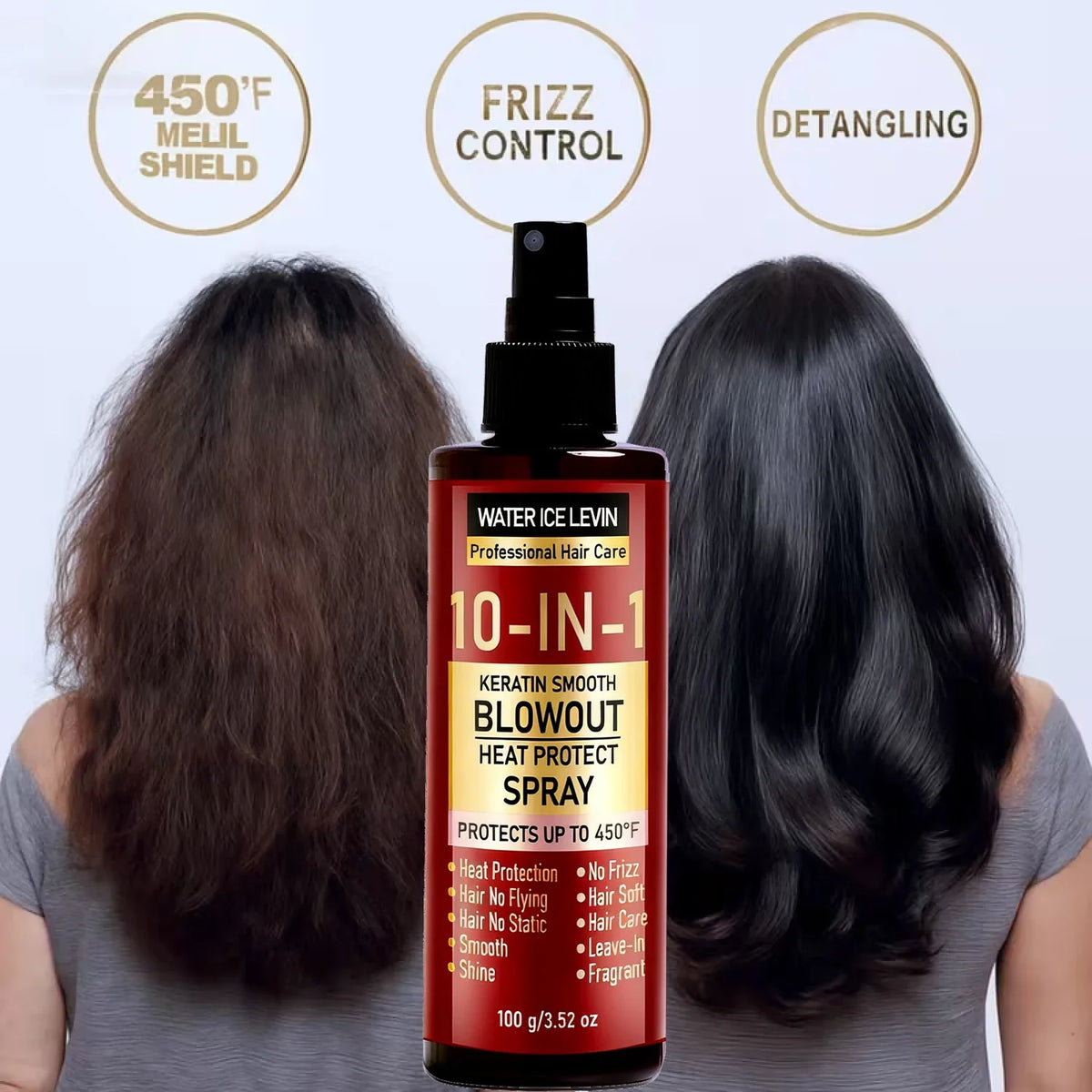 10-in-1 Keratin Heat Protect Spray – Anti-Frizz Blowout Heat Protect Spray Qme