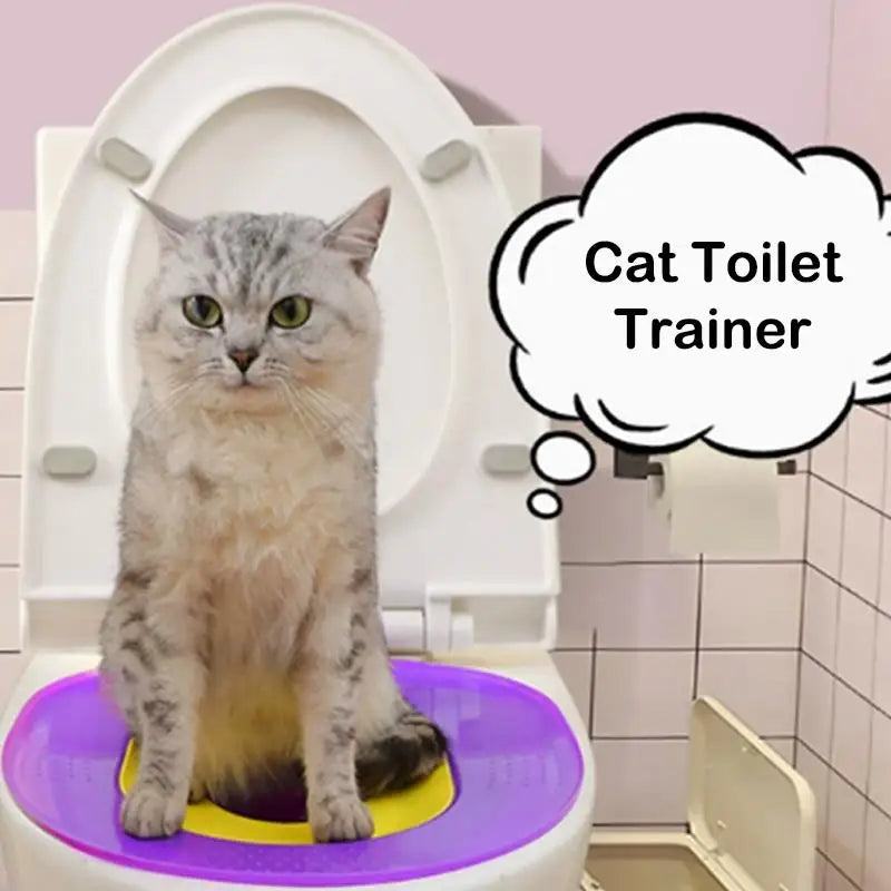 Reusable Cat Toilet Training Kit – Easy-Clean Seat Trainer Cat Toilet Trainer Qme