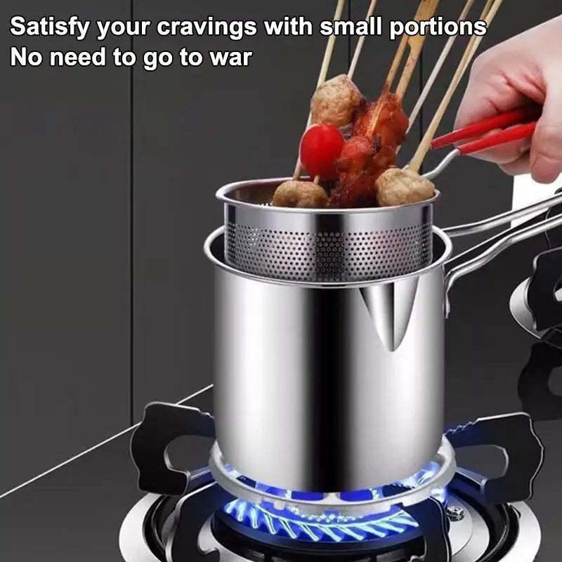 304 Stainless Steel Deep Fryer with Frying Basket | Multifunction Stainless Steel Deep Fryer Qme