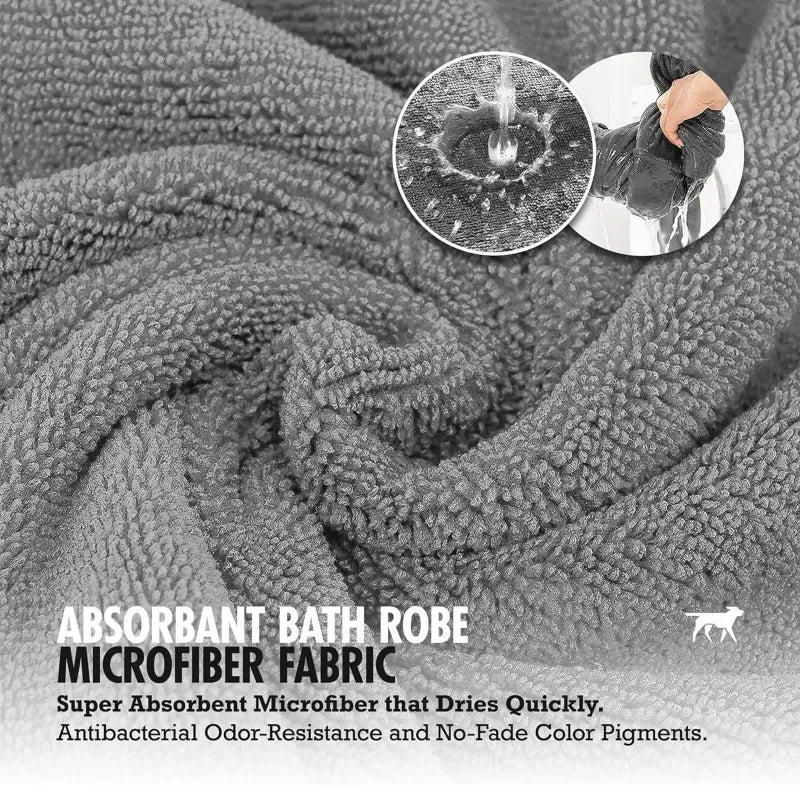 Pet Quick-Dry Microfiber Bathrobe Towel for Dogs & Cats Pet Grooming Towel Qst