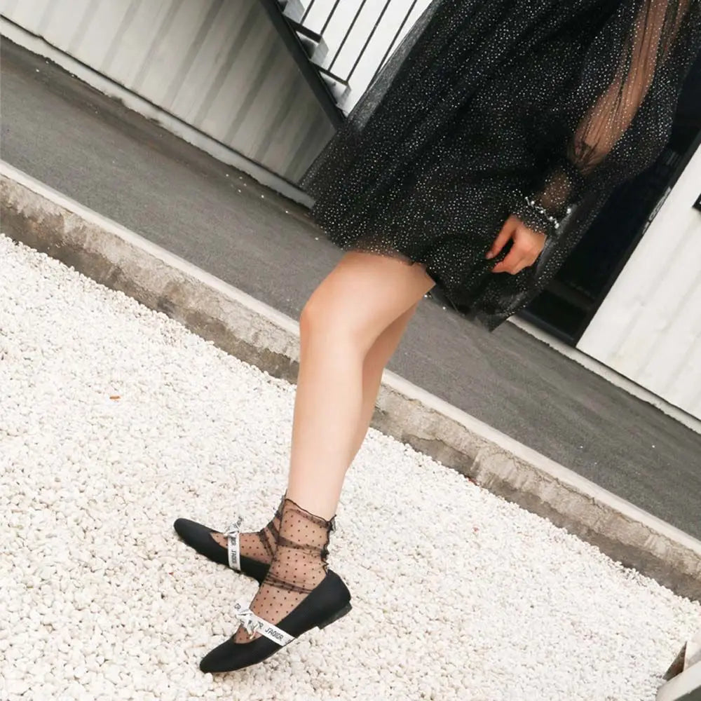 Women's Sheer Nylon Tulle Stockings – Glass Silk Dress Socks Sheer Nylon Stockings Qme