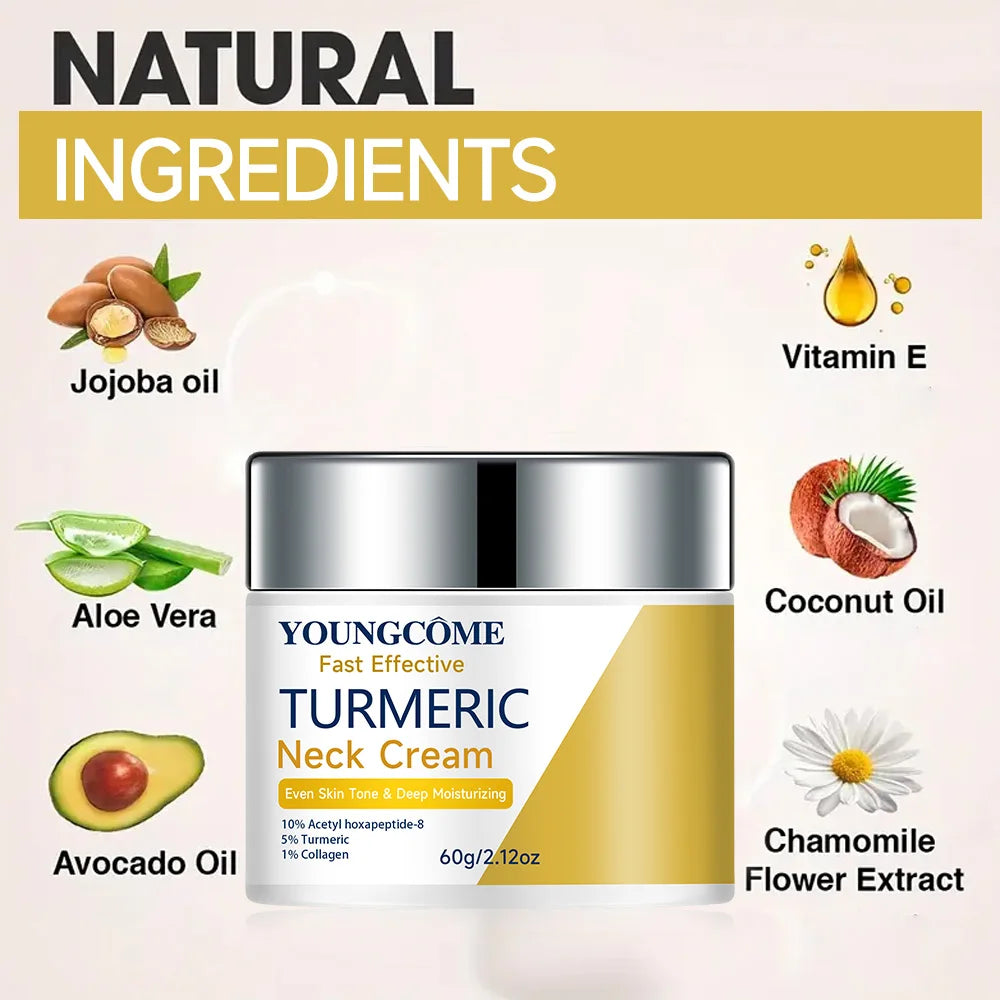 YOUNGCOME Curcuma Neck Cream & Serum Set – Firm & Smooth Neck Skincare Set Qst