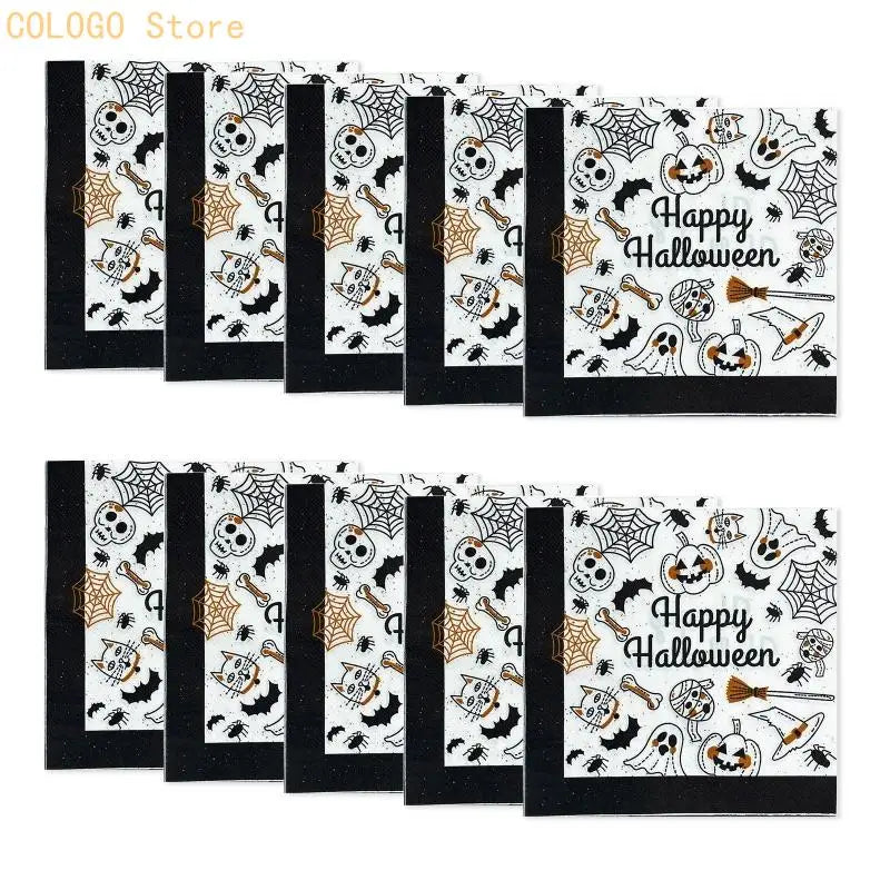 Halloween Paper Napkins Disposable Party Tableware – 20 Pack Disposable Party Napkins Qme