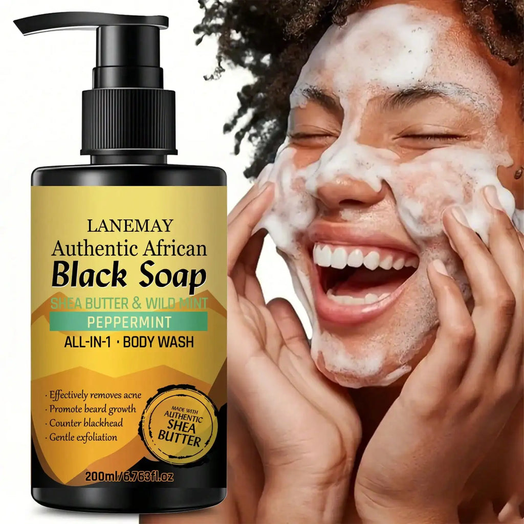 African Black Soap Body Wash – Deep Cleanse & Brighten Black Soap Body Wash Qst 200ml Whitening