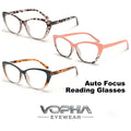 VOPHA Cat-Eye Auto-Focus Reading Glasses L66 | +0.5–2.0 Reading Glasses Qst 3 Pack