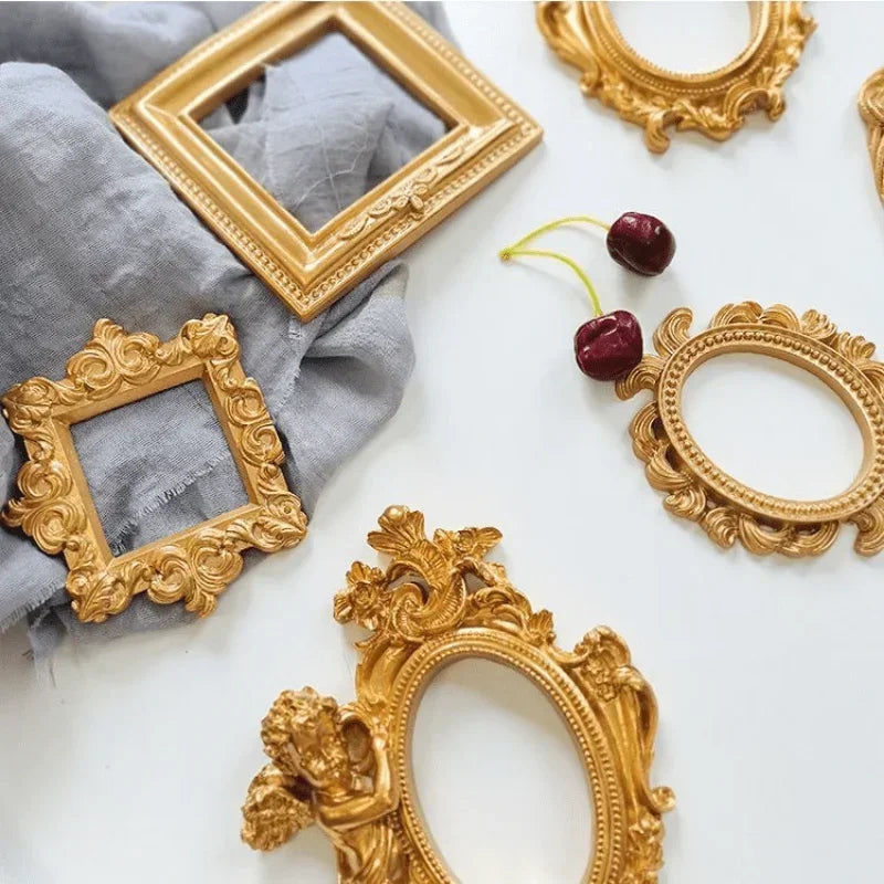 Retro Resin Mini Angel Oval Photo Frame | 6 Colors Decorative Photo Frame Qme