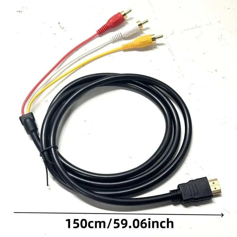 HDMI to 3RCA Component Cable 1.5m – HDTV AV Adapter AV Component Cable Qme