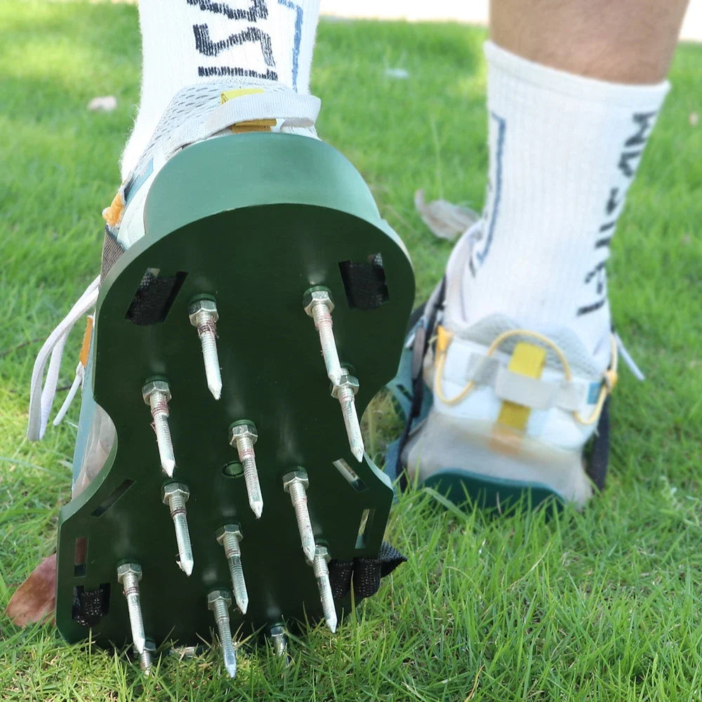 Inflatable Lawn Aerating Shoes – 4.2cm Self-Levelling Spikes Lawn Aerating Shoes Qme