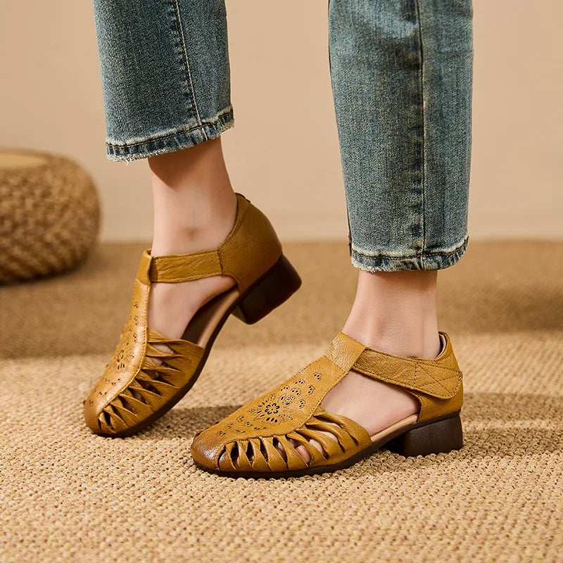 Women's Vintage Roman Gladiator Sandals – Closed Toe Flat Gladiator Sandals Qst