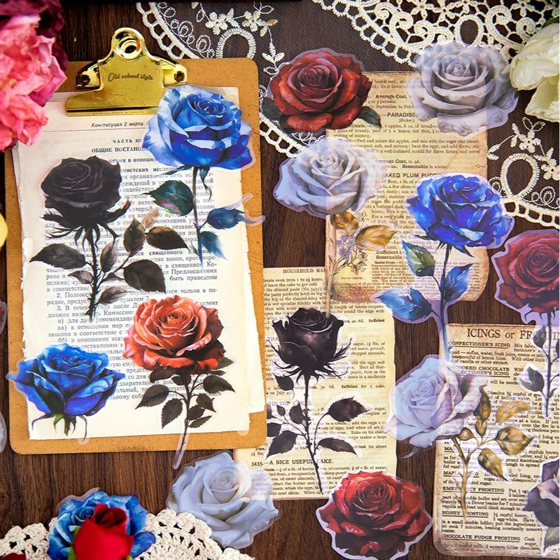 Large Rose Stickers for Scrapbooking, Diary & Album Decor Decorative Craft Stickers Qme