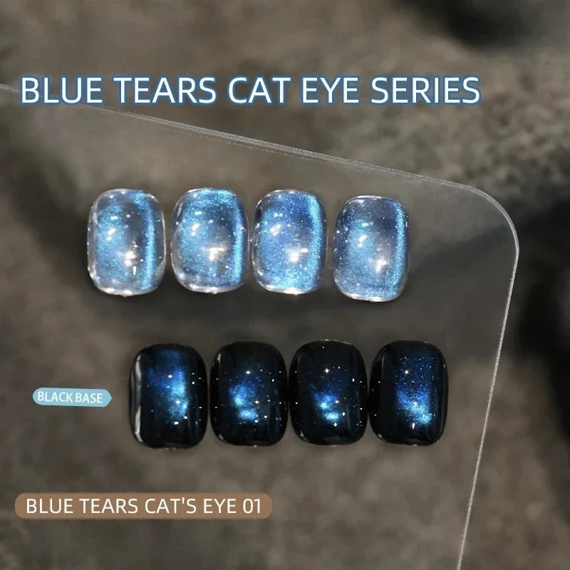 Blue Tears Cat Eye Magnetic Nail Powder – 3 Colors | Qme Magnetic Nail Powder Qme S blue tear