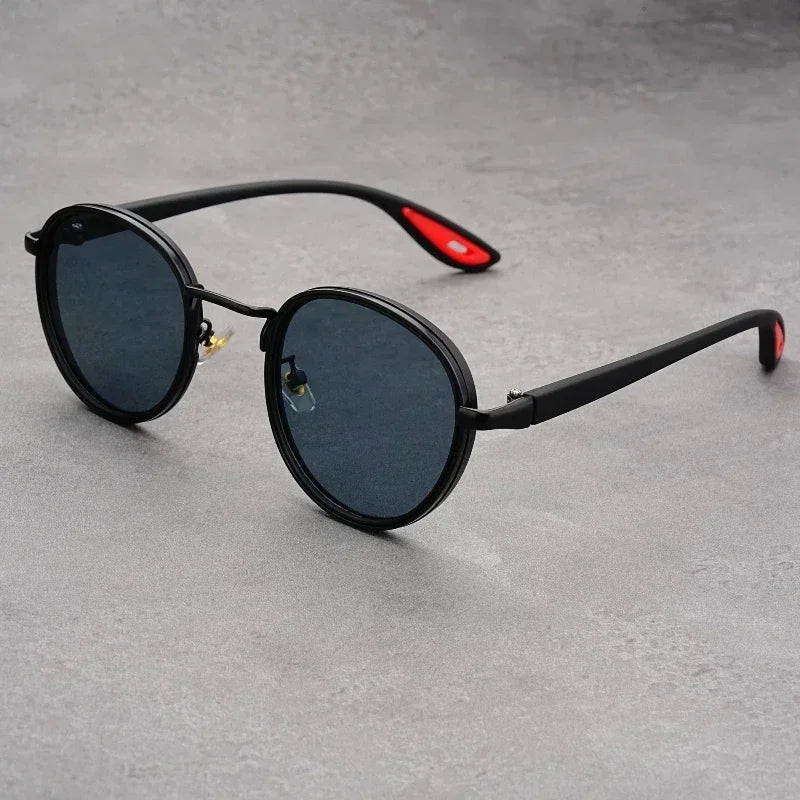 Men's Retro Round Polarized Driving Glasses – Titanium Frame Polarized Driving Glasses Qme