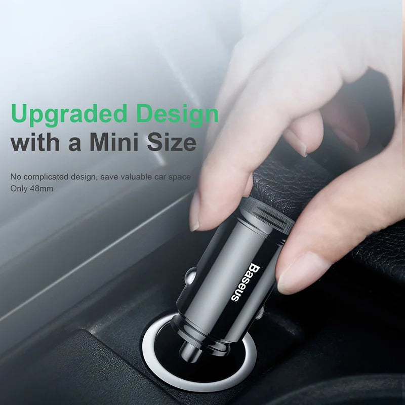 Baseus 30W Dual USB-C Car Charger – PD 3.0 Fast Charging USB-C Car Charger Qst