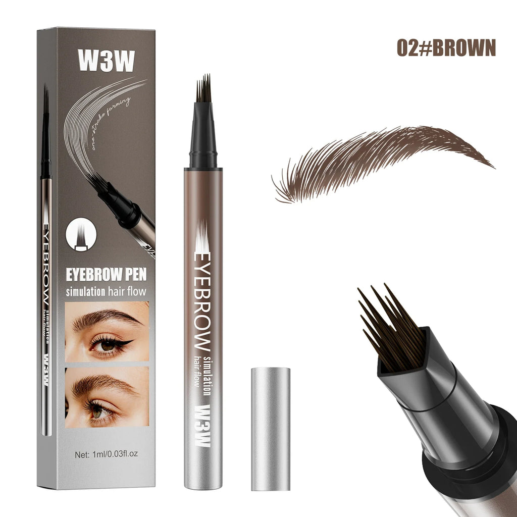 Qme Waterproof Liquid Eyebrow Pen – 5 Colors, Long-Lasting Liquid Eyebrow Pen Qme W685-2