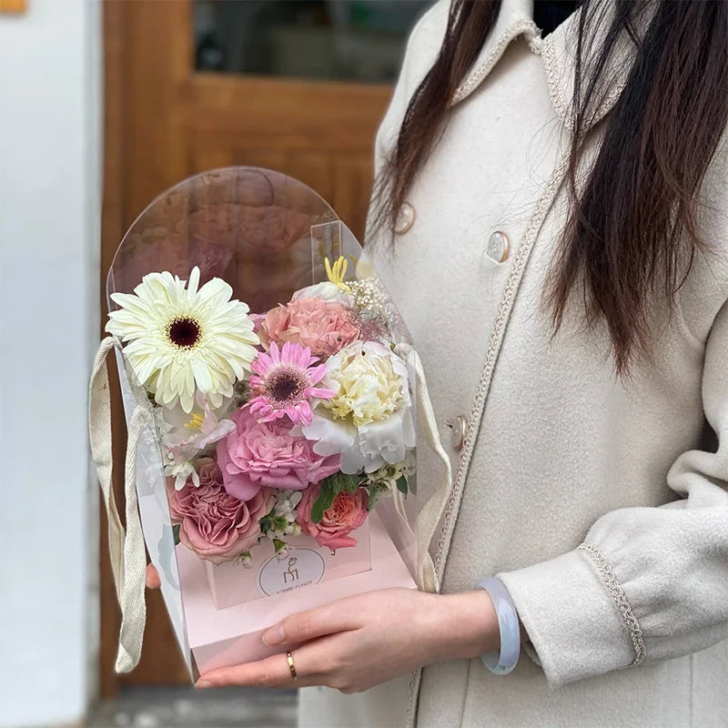 Rose Flower Hand Packaging Box – Waterproof Transparent Florist Florist Packaging Box Qme