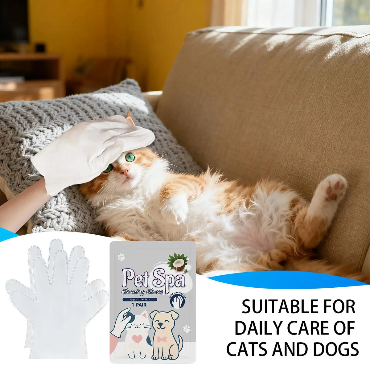 Pet Grooming Gloves – Shedding Control & Daily Cleaning, 1 Pair Pet Grooming Gloves Qme