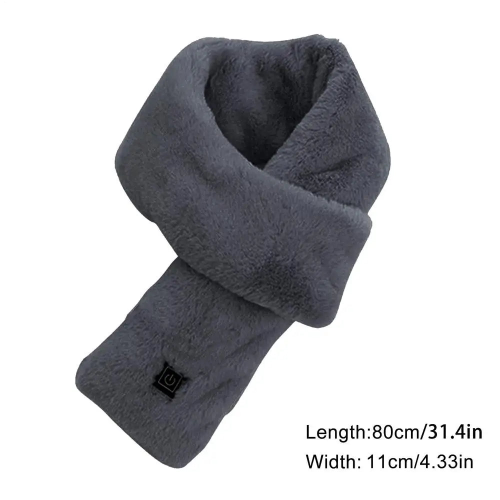 USB Electric Heated Scarf – Soft Neck Wrap, 3 Heat Settings Heated Neck Wrap Qme Gray