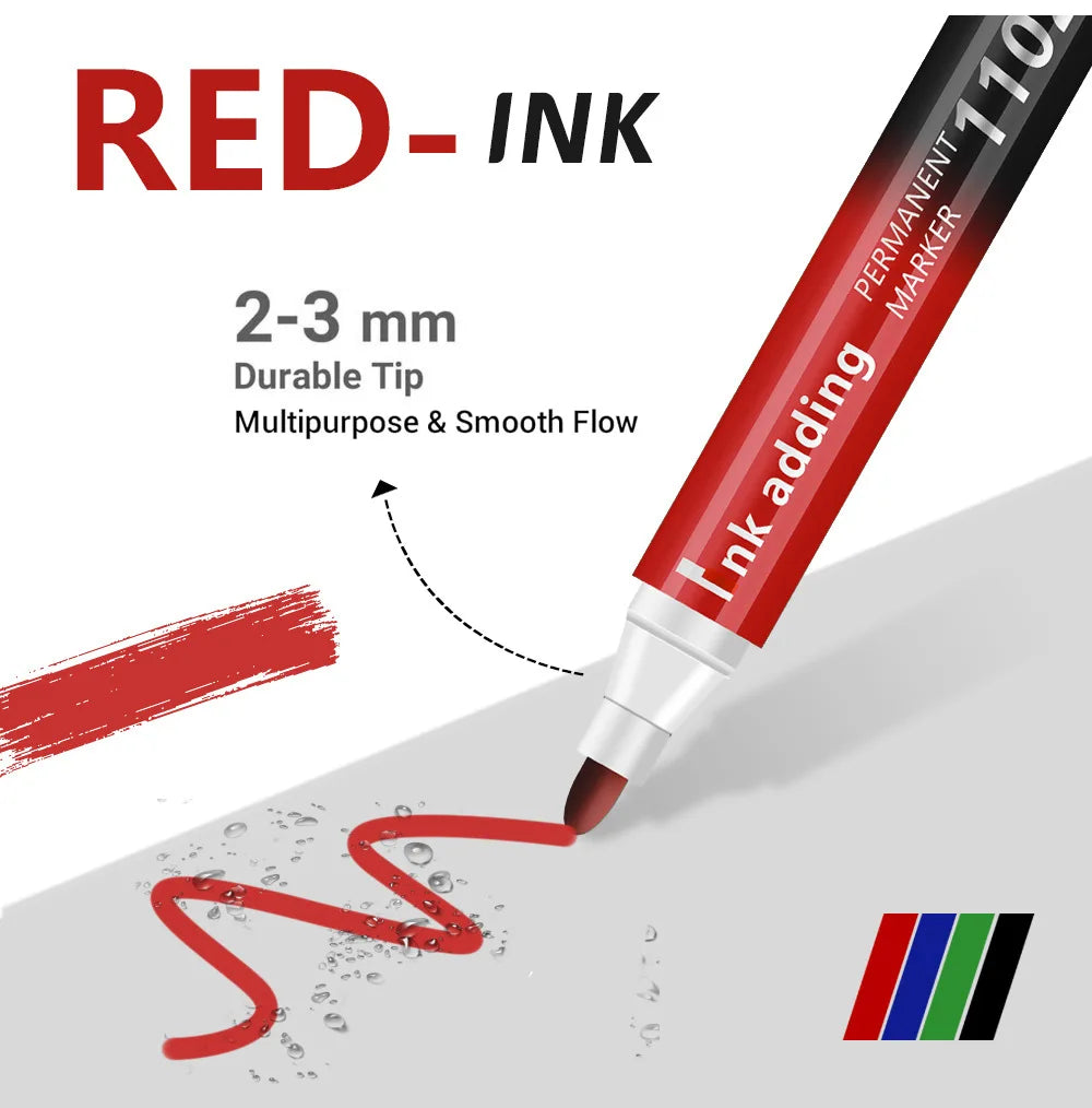 Permanent Waterproof Oily Marker Pens 2-3mm Nib | 7 Colors Permanent Marker Pens Qme