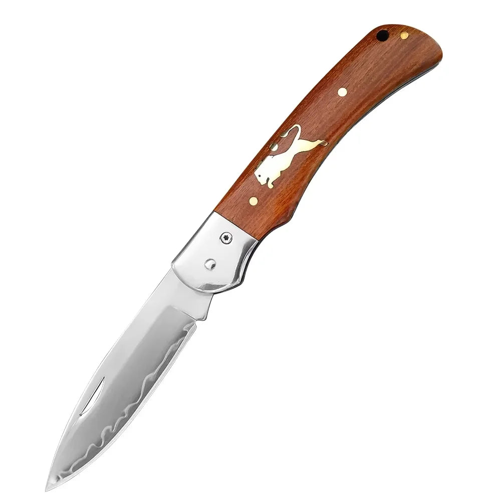 VG10 Damascus Steel Folding Paring Knife – Wood Handle Folding Paring Knife Qst Folding Knife A