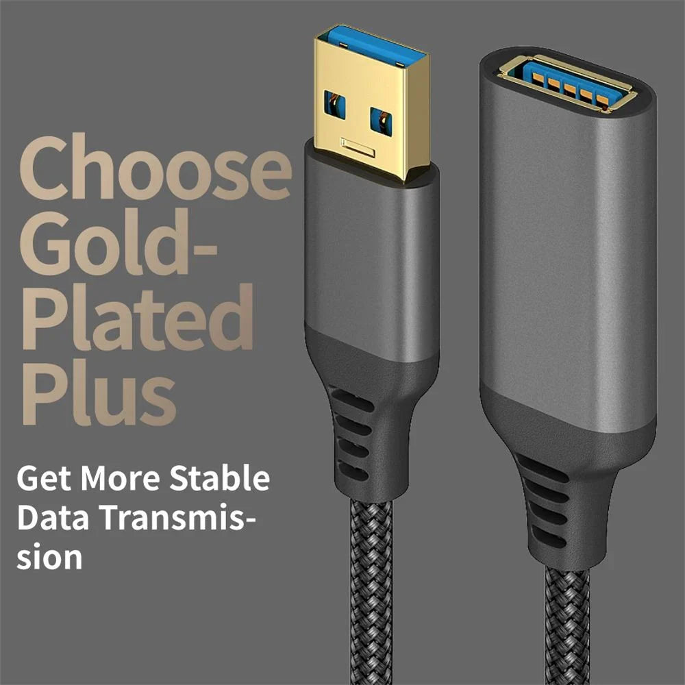 Nylon Braided USB 3.0 Male-to-Female Extension Cable 5M USB Extension Cable Qme