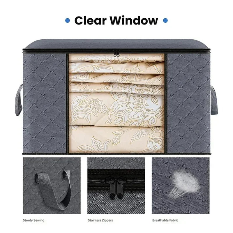 Foldable Clothes Storage Bag – Non-Woven Closet Organizer Bin Closet Storage Bag Qme