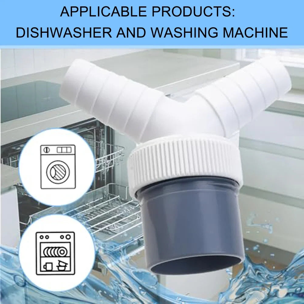 Y-Type Dual Drain Adapter | 3-Way Washing Machine Connector Drain Hose Adapter Qme