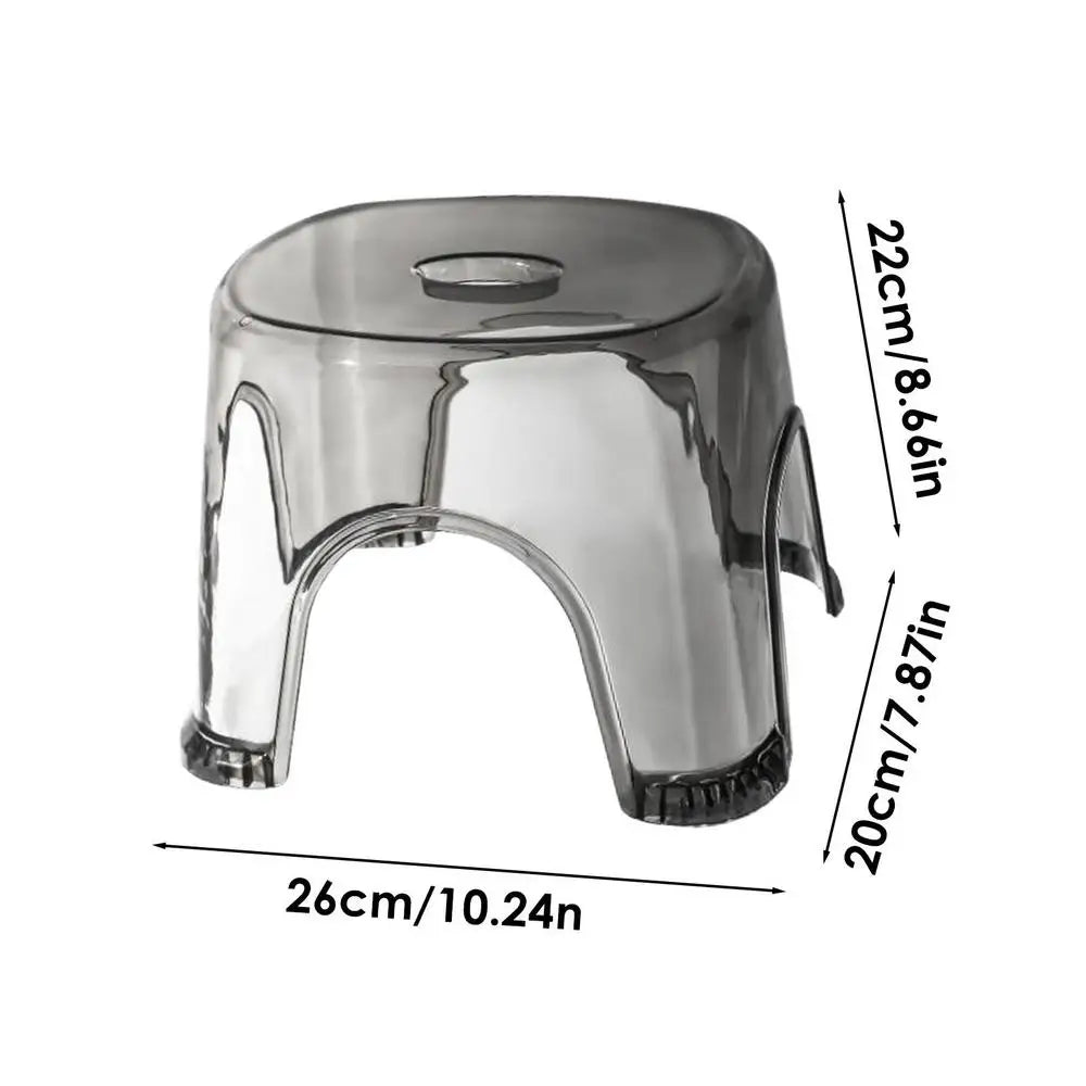 Clear Non-Slip Waterproof Bathroom Step Stool – Transparent Bathroom Step Stool Qme Grey