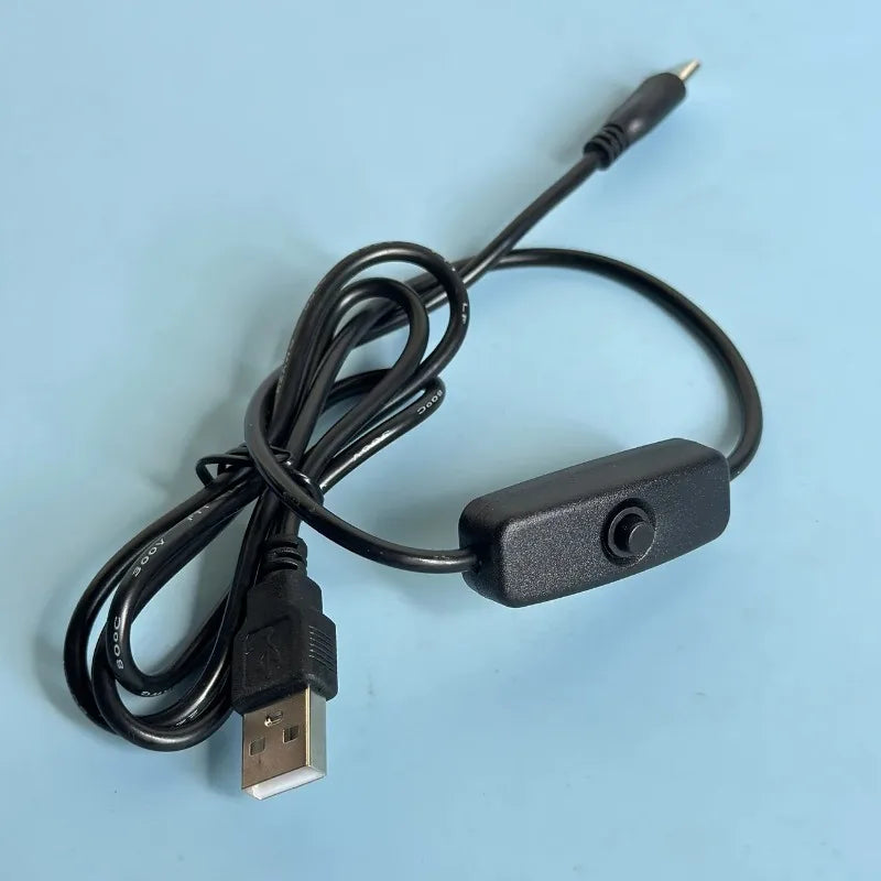 4-Pack Raspberry Pi 4 USB-C Power Switch Cable 5V 3A Power Switch Cable Qme
