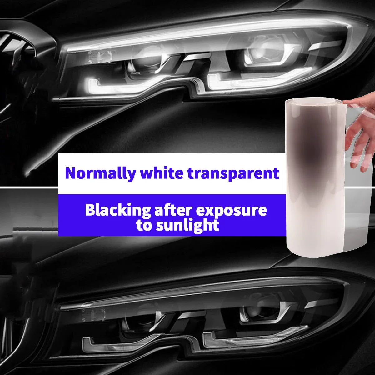 UV Color Change TPU PPF Photochromic Car Headlight Film Headlight Protection Film Qme