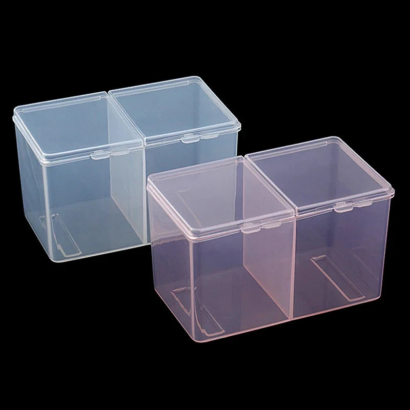 Double-Compartment Cotton Pads & Swab Holder Case Organizer Cosmetic Organizer Case Qme