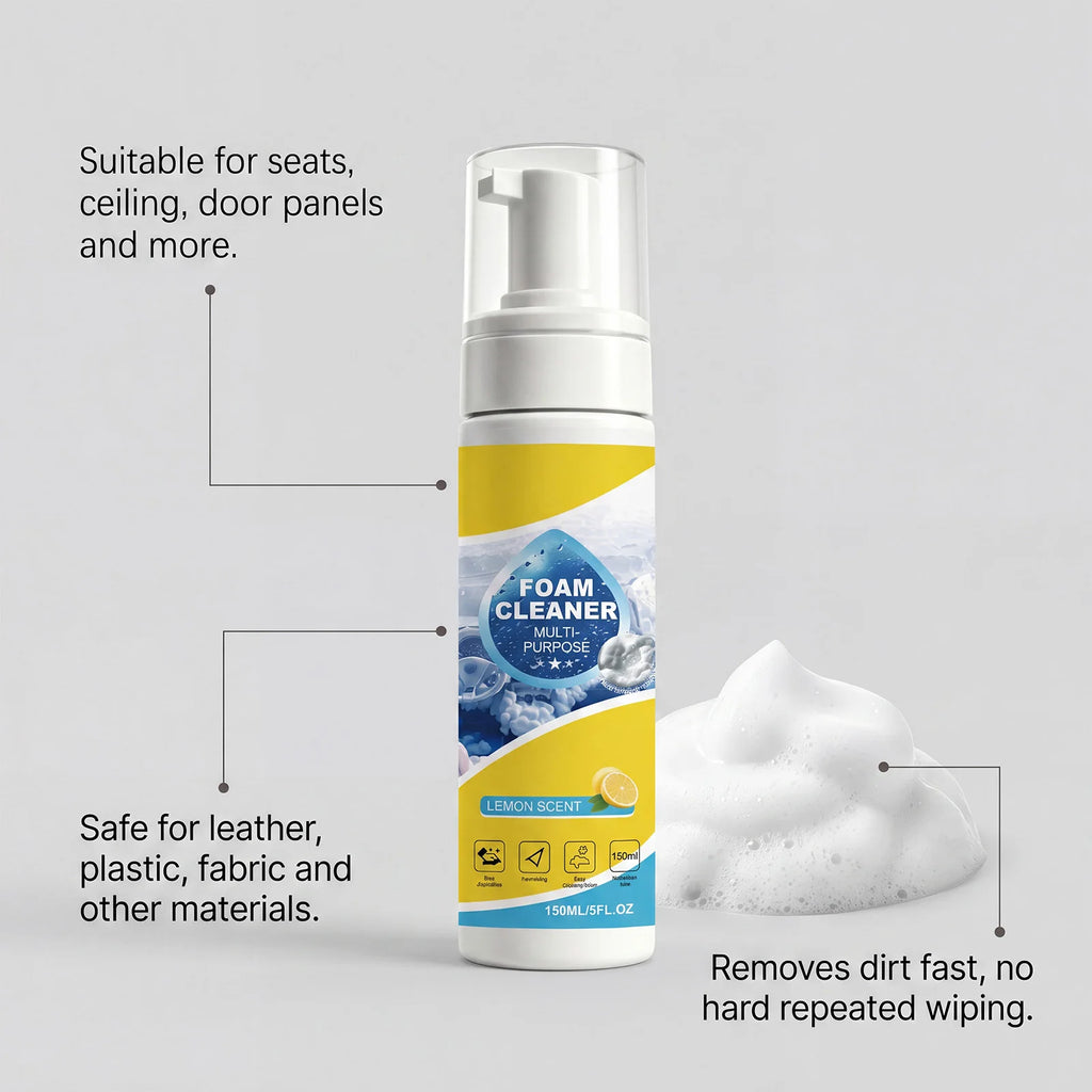 150ml Foam Bubble Car Interior Cleaner – Lemon Fragrance Car Interior Cleaner Qst