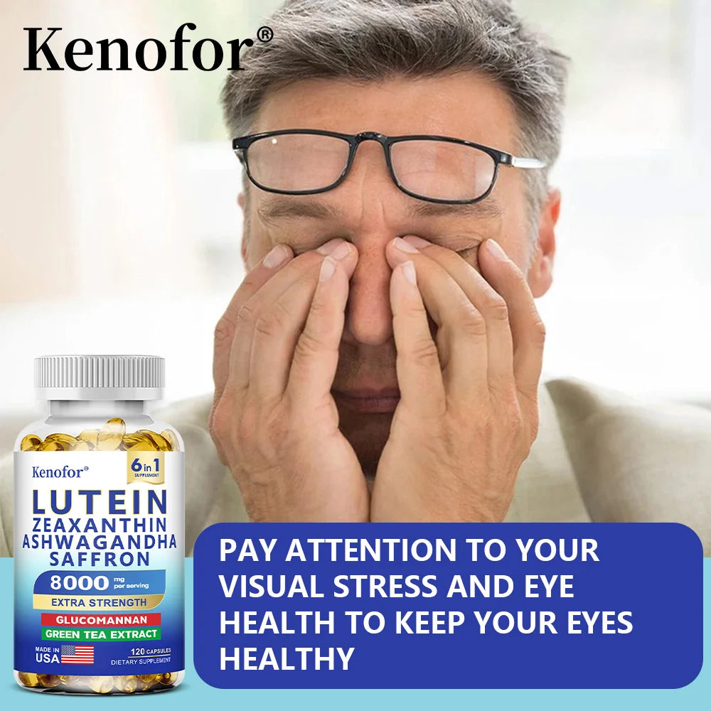 Lutein & Zeaxanthin Eye Vitamins with Ashwagandha | Adult Formula Eye Vitamin Supplement Qst