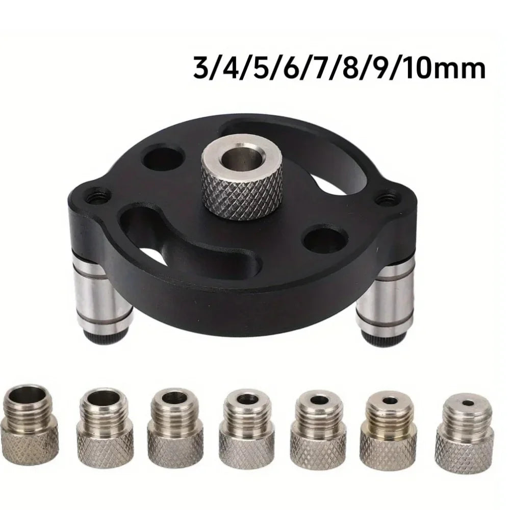 Self-Centering Dowel Jig Handheld Drill Guide Locator 3–10mm Dowel Jig Tool Qme Black Set C