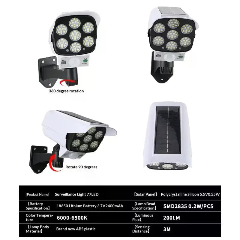 Solar Motion Sensor LED Security Light with Dummy Camera Solar Security Light Qme