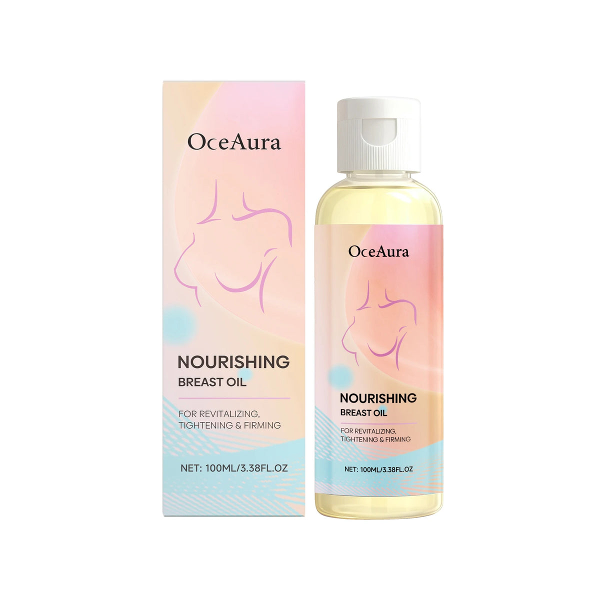 OceAura Turmeric Chest Firming & Lifting Massage Oil 100ml Body Firming Oil Qst 100ml Boxed