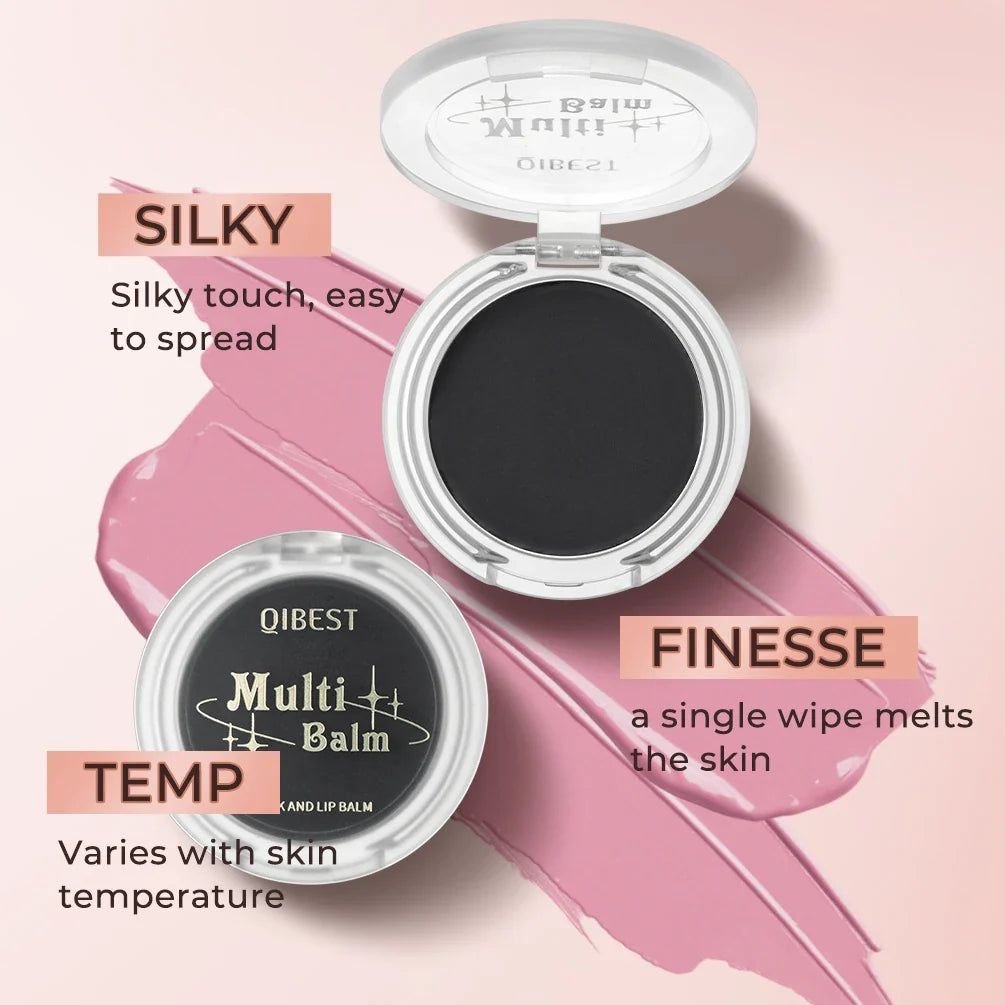 QIBEST 3-in-1 Matte Balm – Lipstick, Blush & Eye Tint Multifunction Color Balm Qme