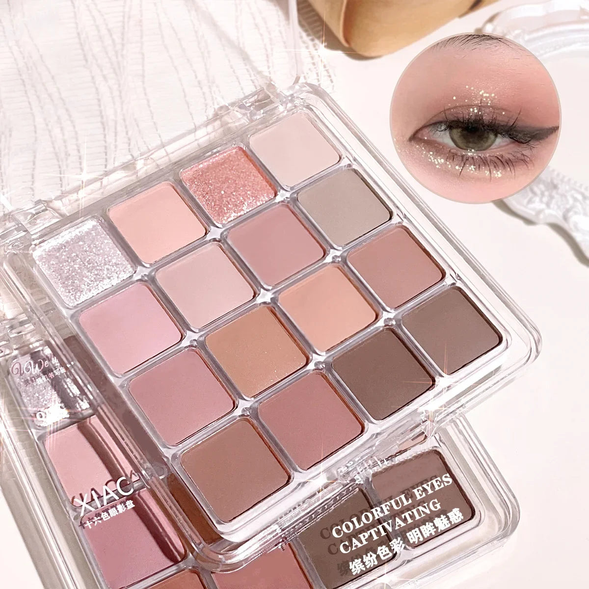 XIAOYUMI 16-Color Sunset Contour & Highlighter Palette Contour Highlighter Palette Qme