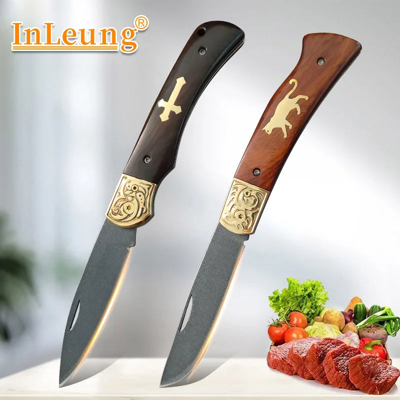 Folding Kitchen Knife – Stainless Steel Blade & Wood Handle Folding Kitchen Knife Qst
