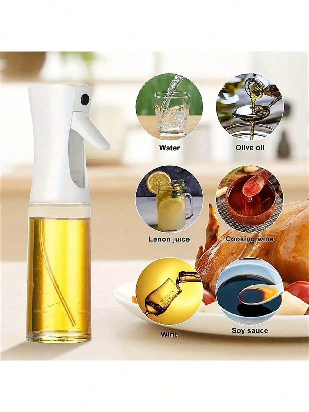 Glass Oil Spray Bottle 200ml – Cooking, Baking & Camping Oil Spray Bottle Qme