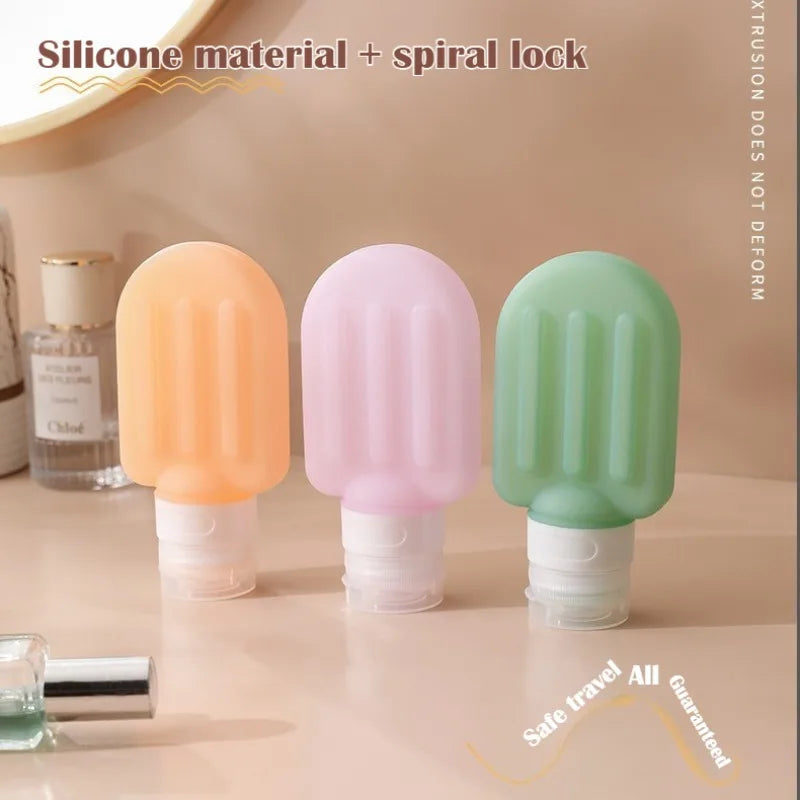 Leakproof Travel Silicone Squeeze Bottles – Shampoo & Lotion Travel Bottle Set Qme 3x90ml