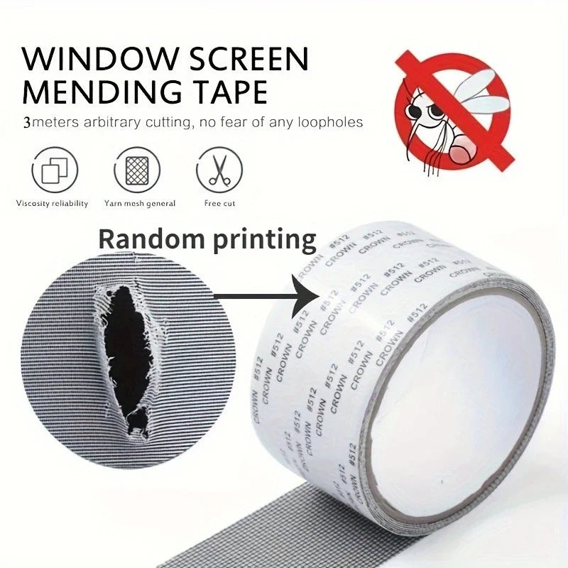 Window Screen Repair Tape – Waterproof Self-Adhesive Mesh Patch Screen Repair Tape Qme