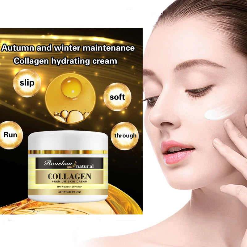 ROUSHUN Collagen Face Cream – Moisturizing & Nourishing Facial Moisturizer Cream Qst