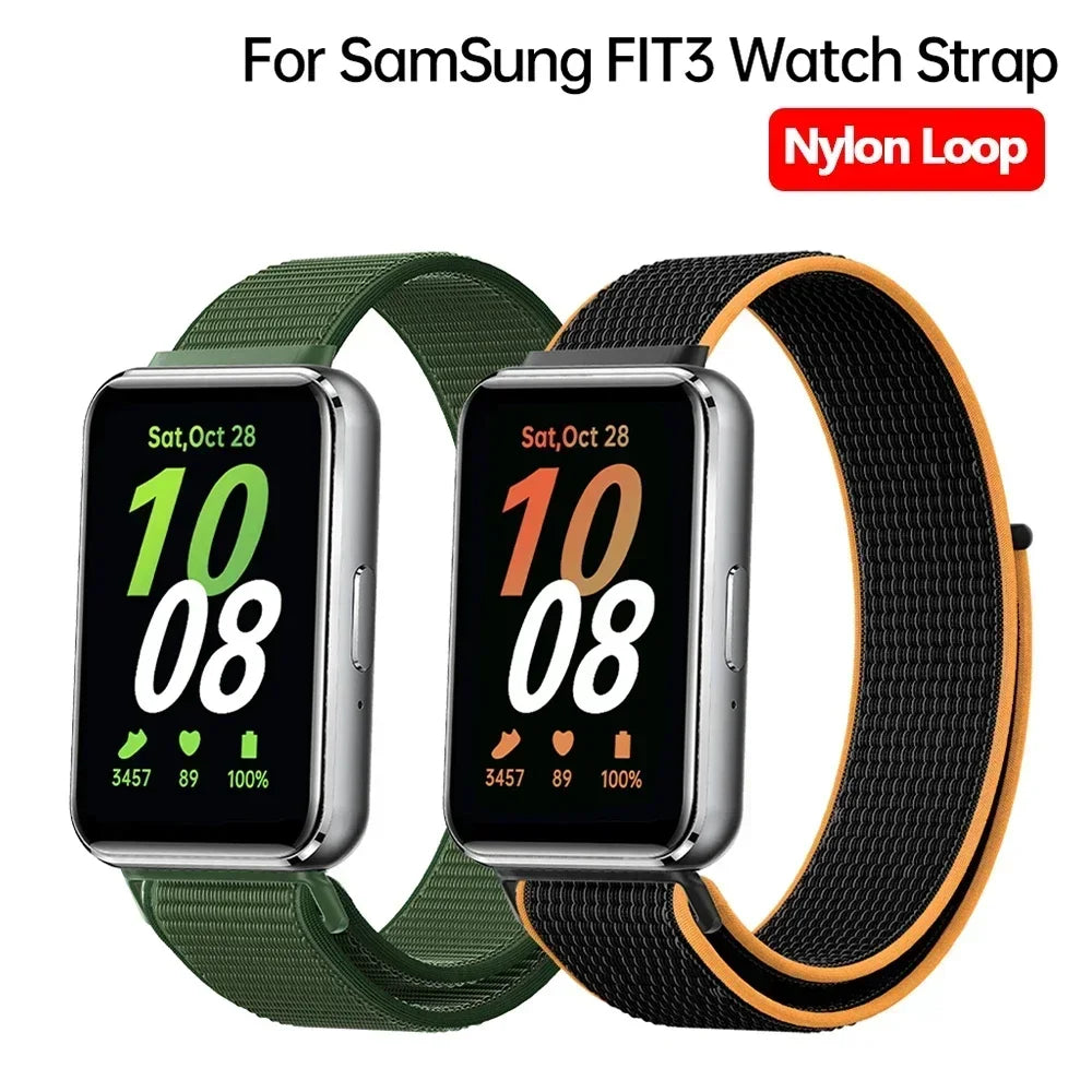 Nylon Loop Strap for Samsung Galaxy Fit 3 | Adjustable Band Smartwatch Band Qme